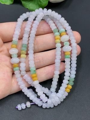 F20211611 Jadeite Bead Necklace Color Origin Undetermined Approx. 5.8mm Total Weight 43.480g