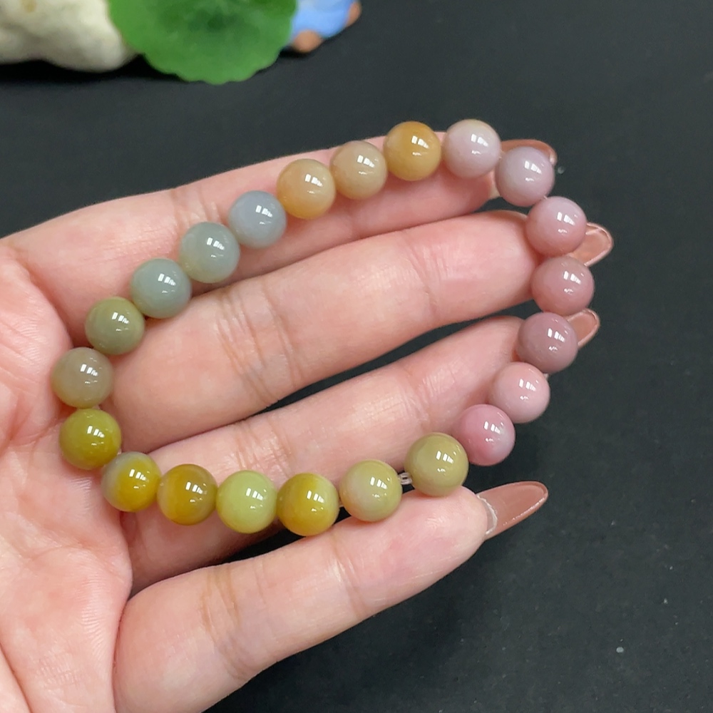 H35101087 Yanyuan Agate Bracelet, approx. 8.2mm, total weight about 19.4g