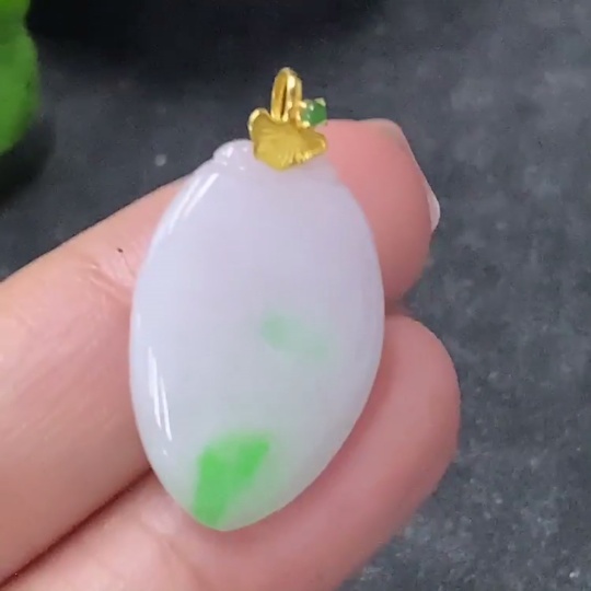 F34030216 Jadeite Pendant Fu Gua 18k No Stamp Surface Gold Content Au75% Total Weight Approx. 2.8g