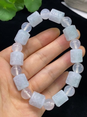F31599826 Jadeite Bracelet Size 12.4mm Approx. Total Weight 51.22g With Non-A Grade Beads