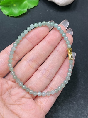 F34064676 Jadeite Bead Necklace Approx. 3.8mm Non-Gold Total Weight Approx. 6.1g