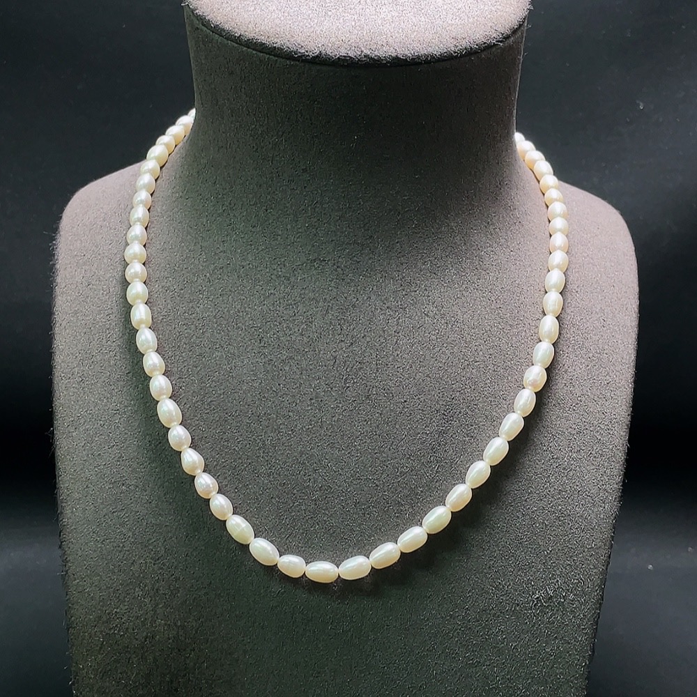 C32764259 Pearl Bead Necklace Total Weight Approx. 21.13g Size About 5.4mm Non-Gold Setting