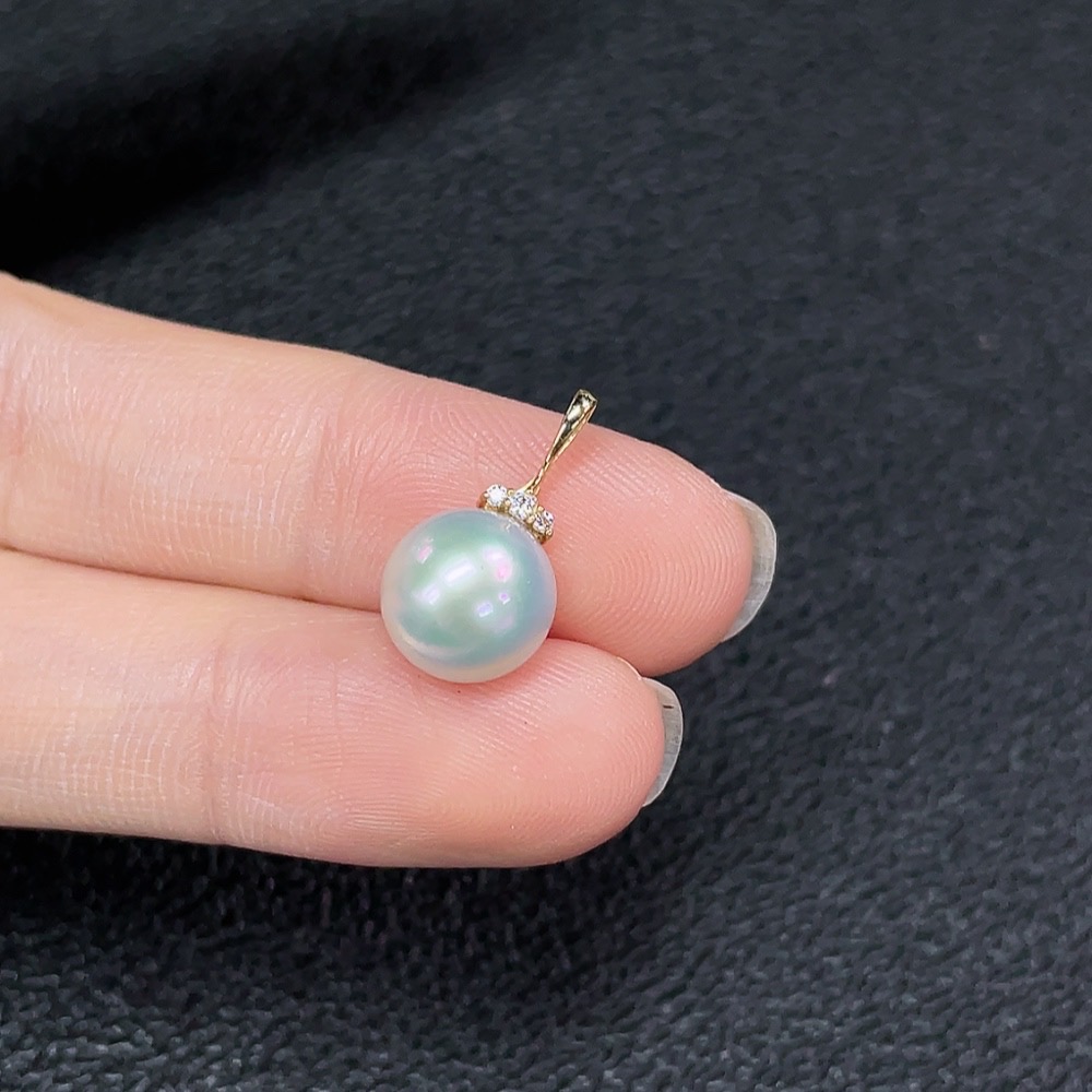 C34950227 18K Seawater Pearl Pendant, Color Origin Undetermined, Total Weight Approx. 1.23g, Size Around 8.5mm