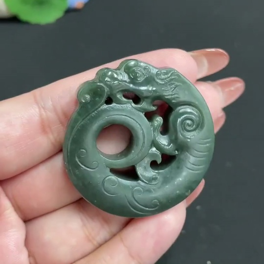 H35101728 Hetian Jade Pendant Antique Style Total Weight Approx. 26.8g