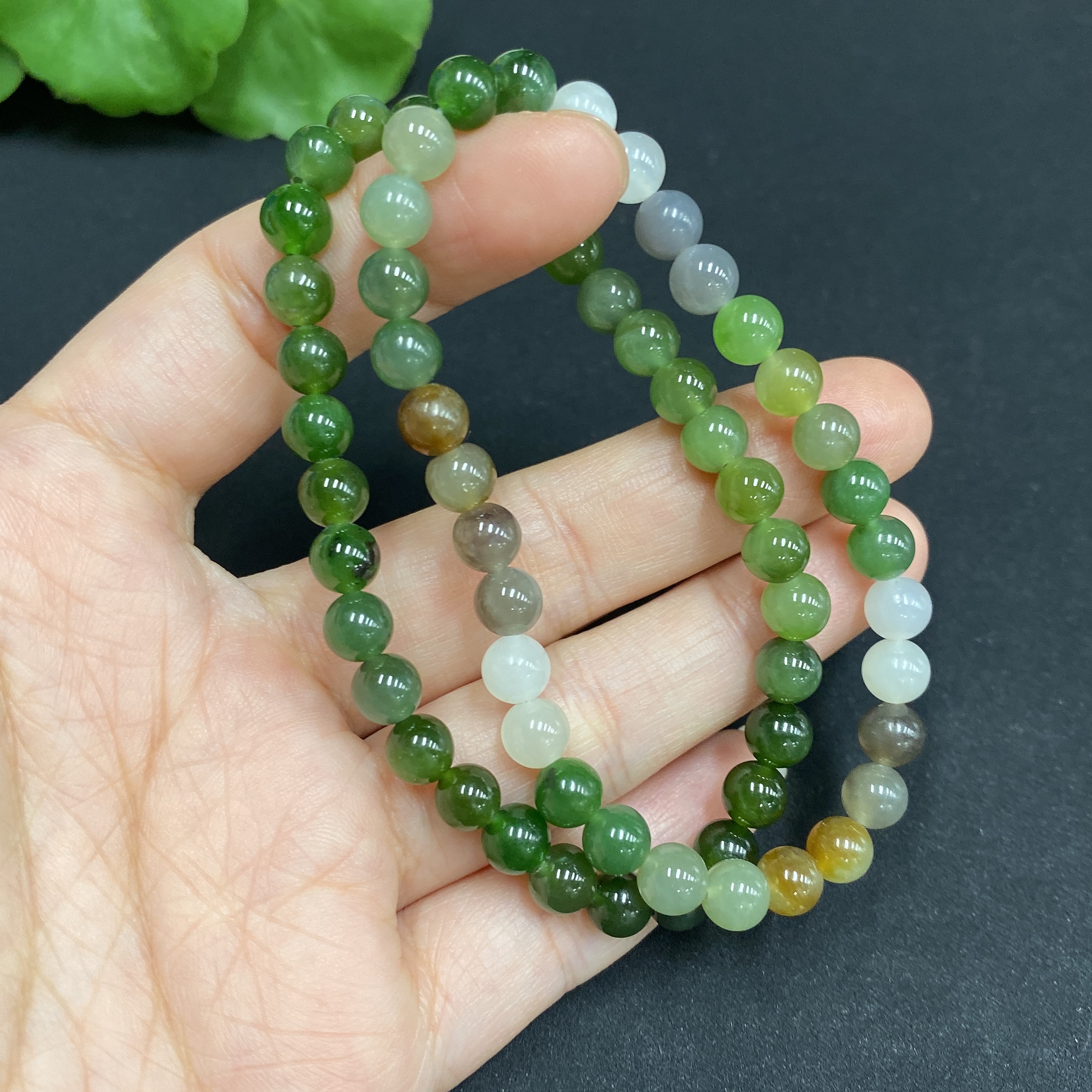 H34986204 Hetian Jade Bead Necklace, Approx. 5.4mm, Total Weight Approx. 19.9g