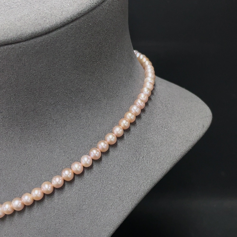 C34007299 Pearl Bead Necklace Non-Gold Total Weight Approx. 22.99g Size 5.5-6.1mm