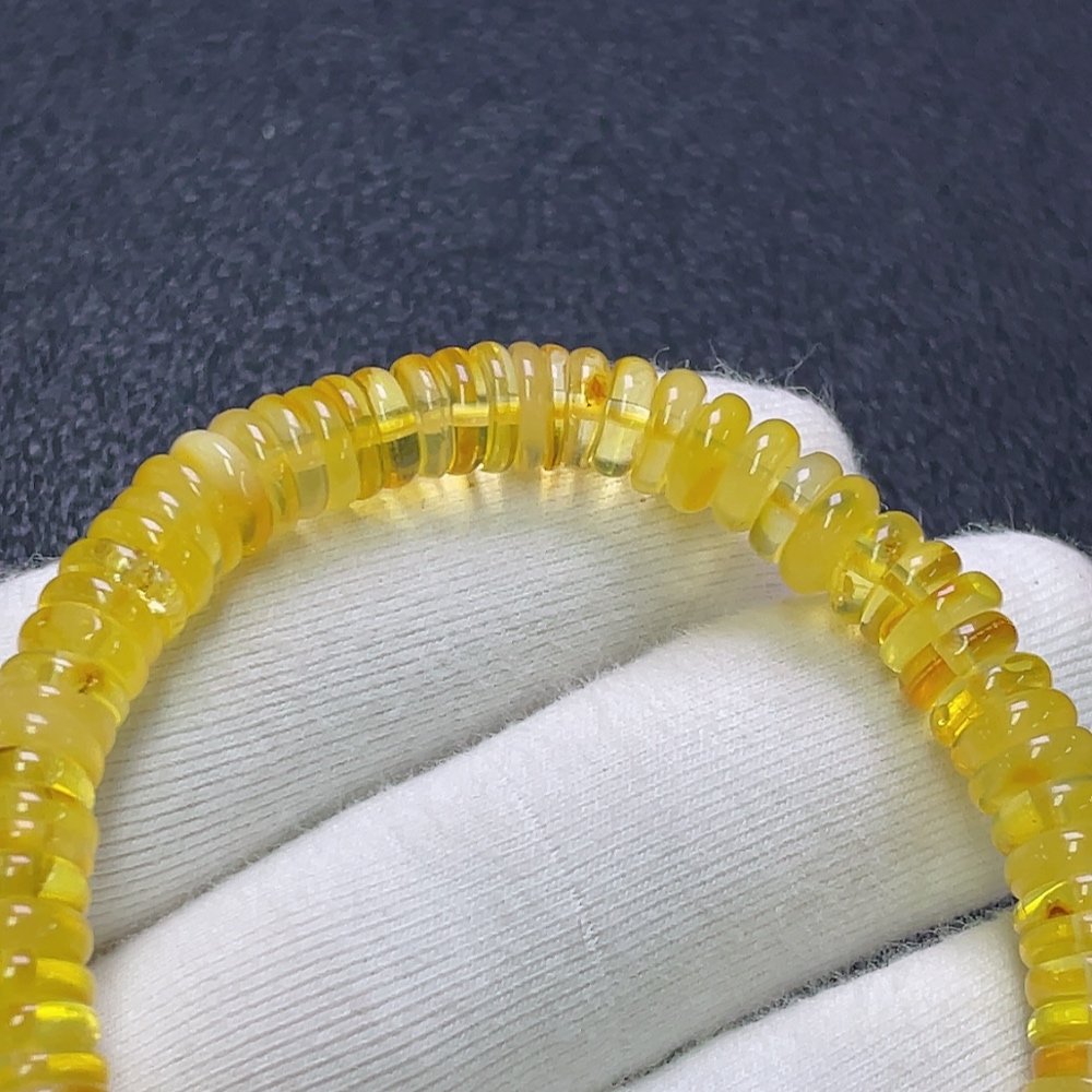 C30509778 Amber Beeswax Bracelet, Total Weight Approx. 7.12g, Size Approx. 7.2mm