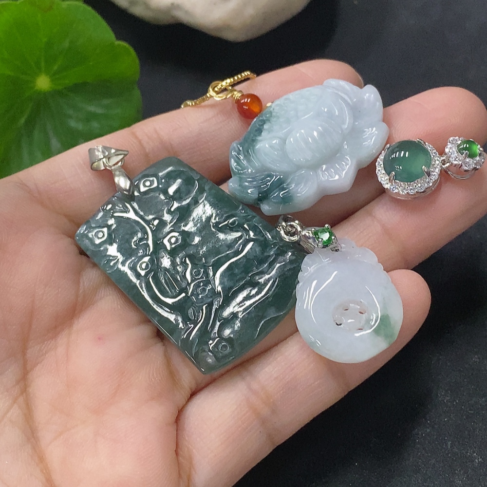 F33930150 Jadeite Pendants Sell as a Lot Non-Gold