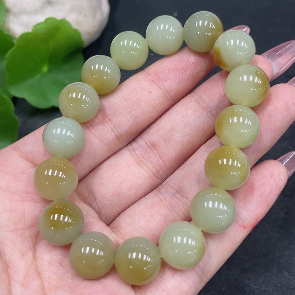 H33924683 Hetian Jade Bracelet Approx.11.7mm Total Weight Approx.42.1g