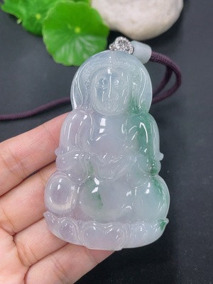 F46551007 翡翠挂件观音 非金 非钻 货品总约重 含绳41.49g