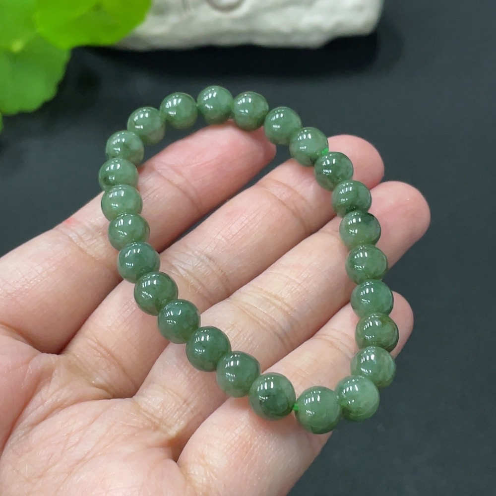 F34058176 Jadeite Beads Bracelet Approx. 7.2mm Total Weight Approx. 15.46g