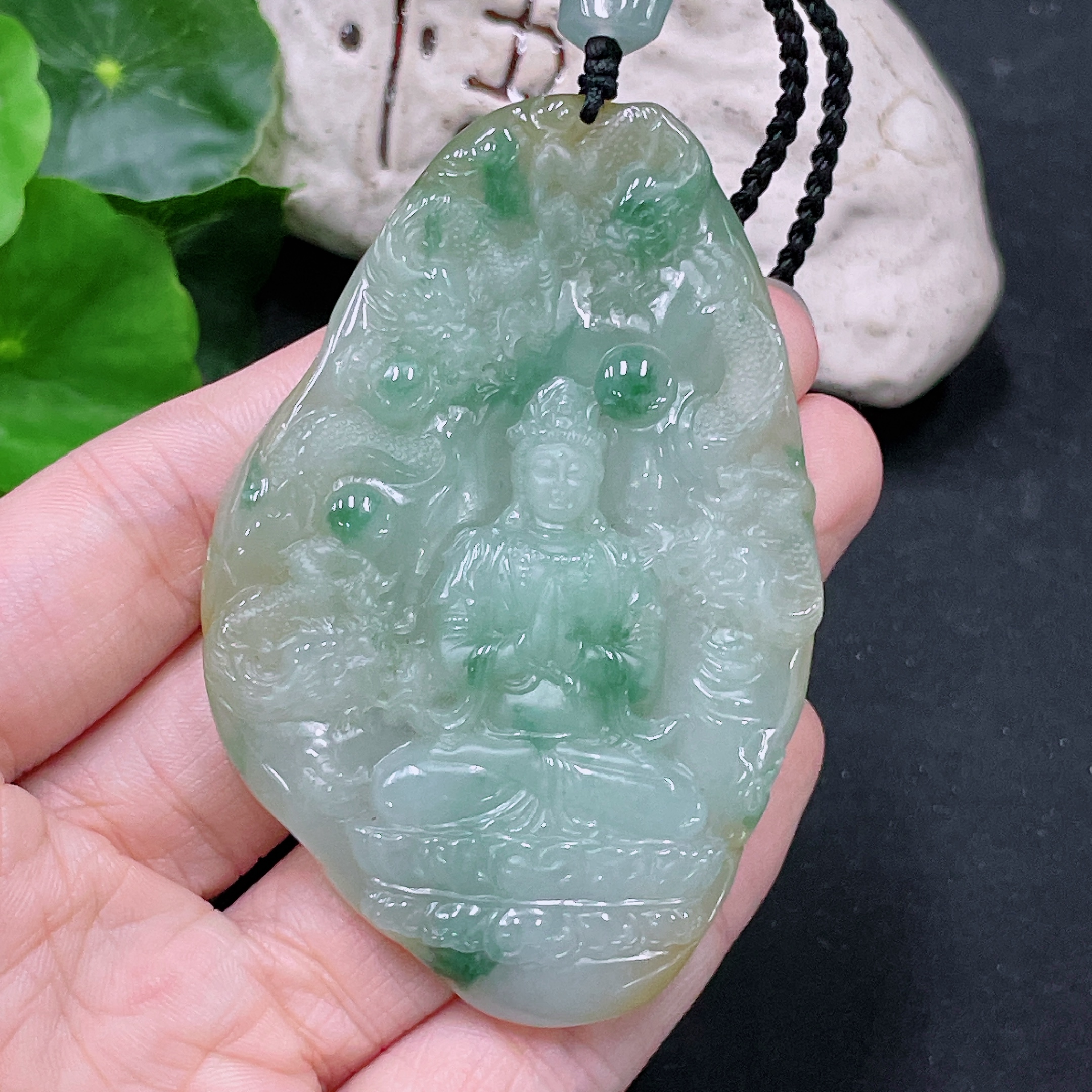 F33919282 Jadeite Divine Dragon Protector Pendant