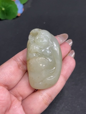 H29326181 Hetian Jade Seed Material Pendant - Buddha Statue - Undetermined Skin Color Origin - Total Weight Approx. 42.1g