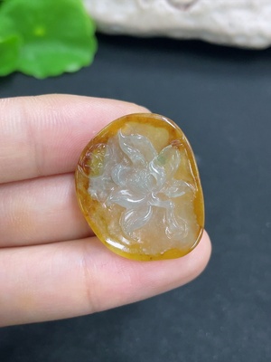 F46562435 翡翠挂件      颜色成因未定     货品总重约8.7g