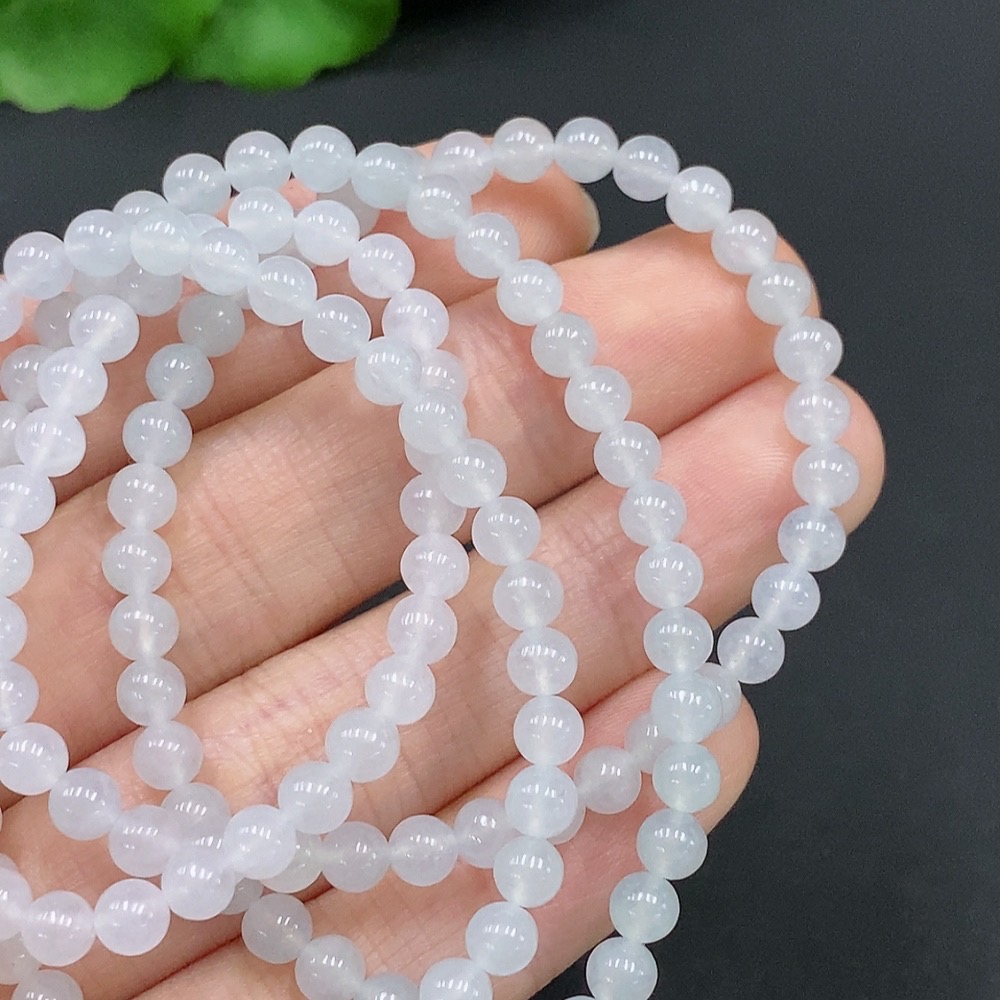 F29365854 Jadeite Bead Necklace Total Weight Approx. 21g Size Approx. 4.5mm