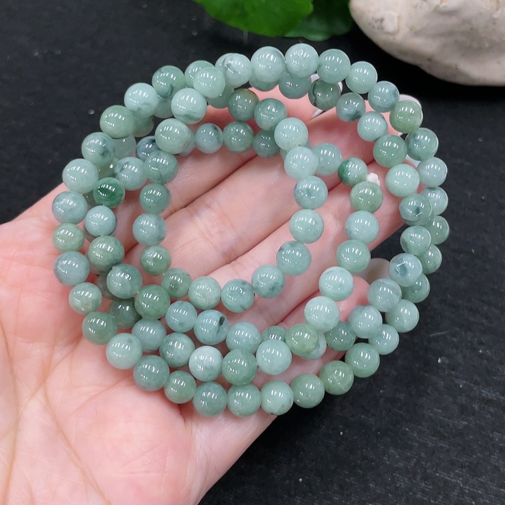 F33873724 Jadeite Bead Necklace Approximately 6.5mm Total Weight About 45.3g