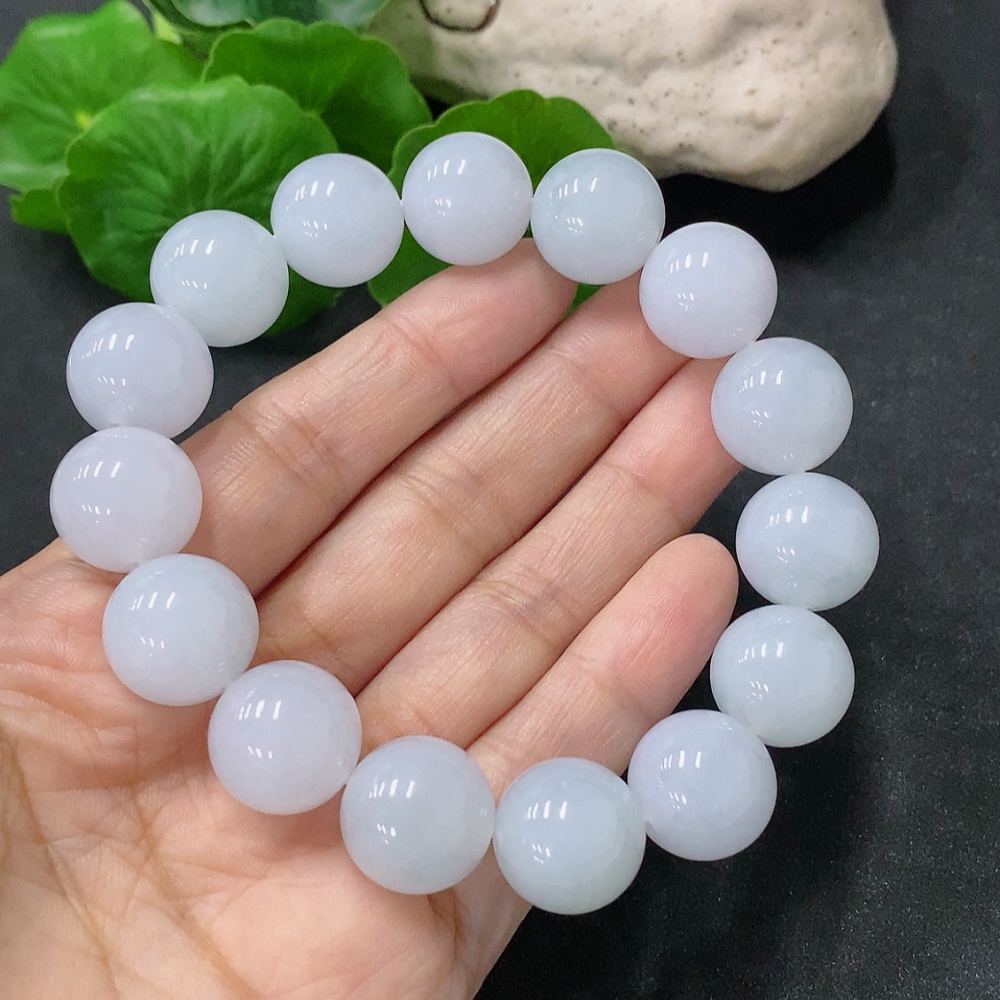 F33888275 Jadeite Bracelet Approx. 14.1mm Beads Total Weight About 72.66g