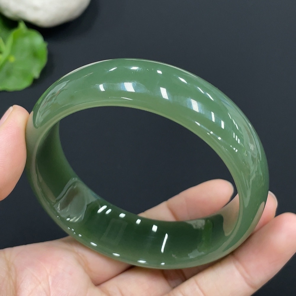 H26998125 Hetian Jade Round Bracelet Size 58.3 Total Weight Approx. 69.2g