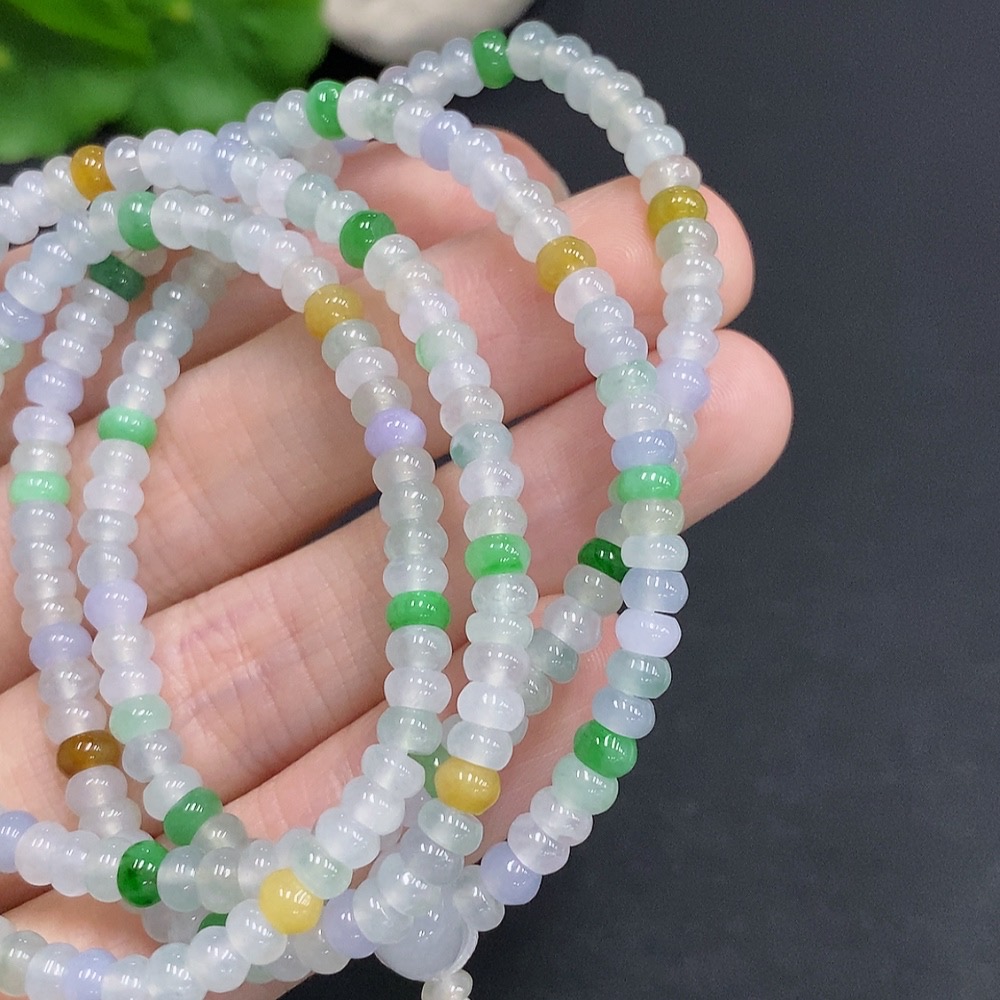 F30556366 Jadeite Bead Necklace Approx. 4.3mm Total Weight Approx. 28g Color Origin Undetermined