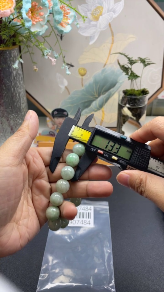 F33907484 Jadeite Bracelet Total Weight Approx. 61.5g Size About 13.3mm