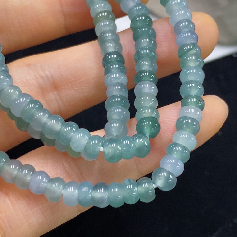F35135148 Jadeite Bead Necklace Approx. 4.8mm Total Weight About 28.32g