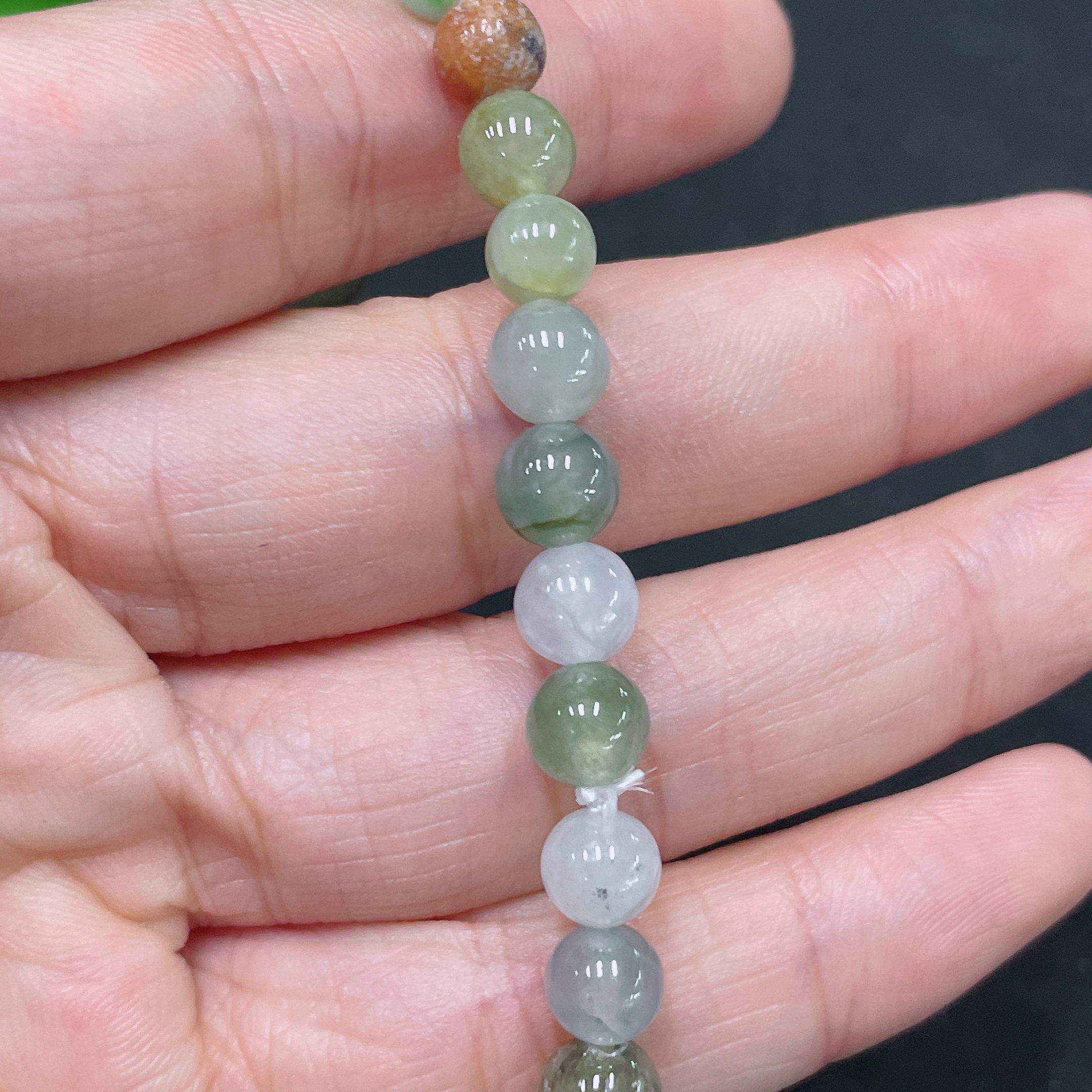 F32698405 Jadeite Bracelet Red Beads Non-A Total Weight Approx. 11.6g Size Approx. 6.6mm