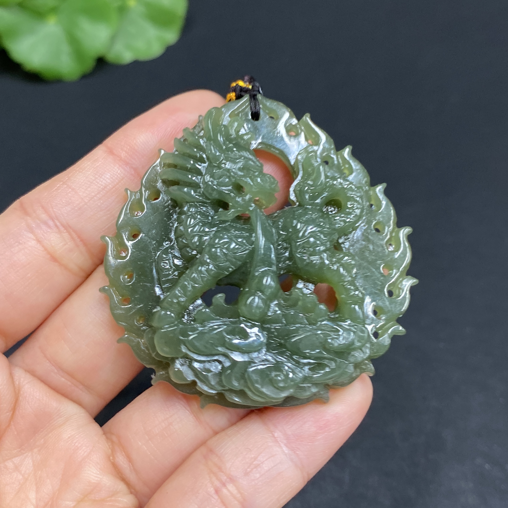 H32704467 Hetian Jade Pendant Kylin
