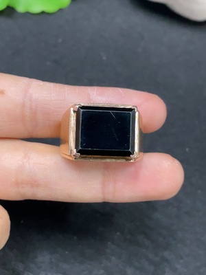 F30564187 Jadeite Inlaid Ring 18k Size 21 Total Weight Approx. 9.12g