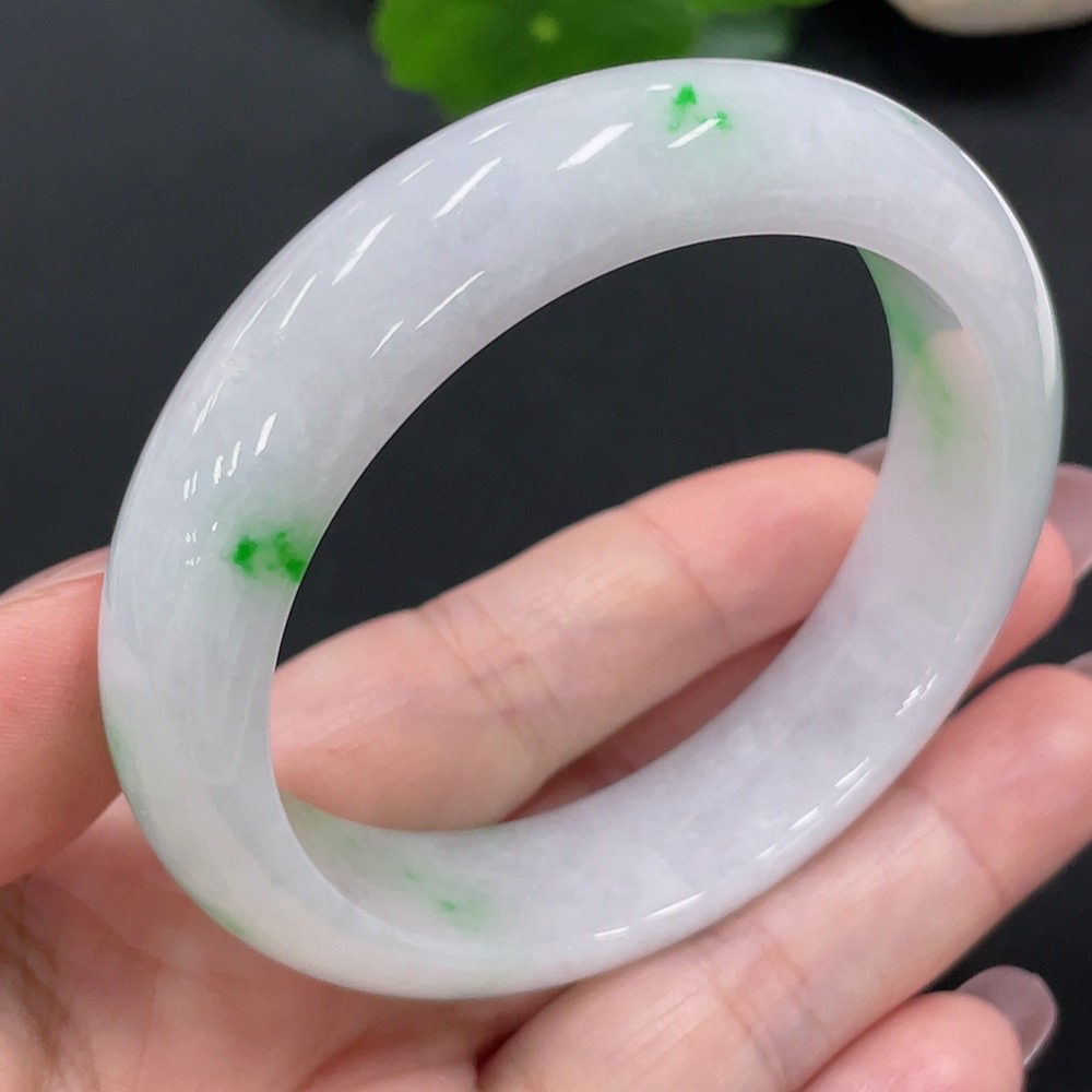 F28211968 Jadeite Round Bracelet Size 56.6 Total Weight Approximately 66.3g