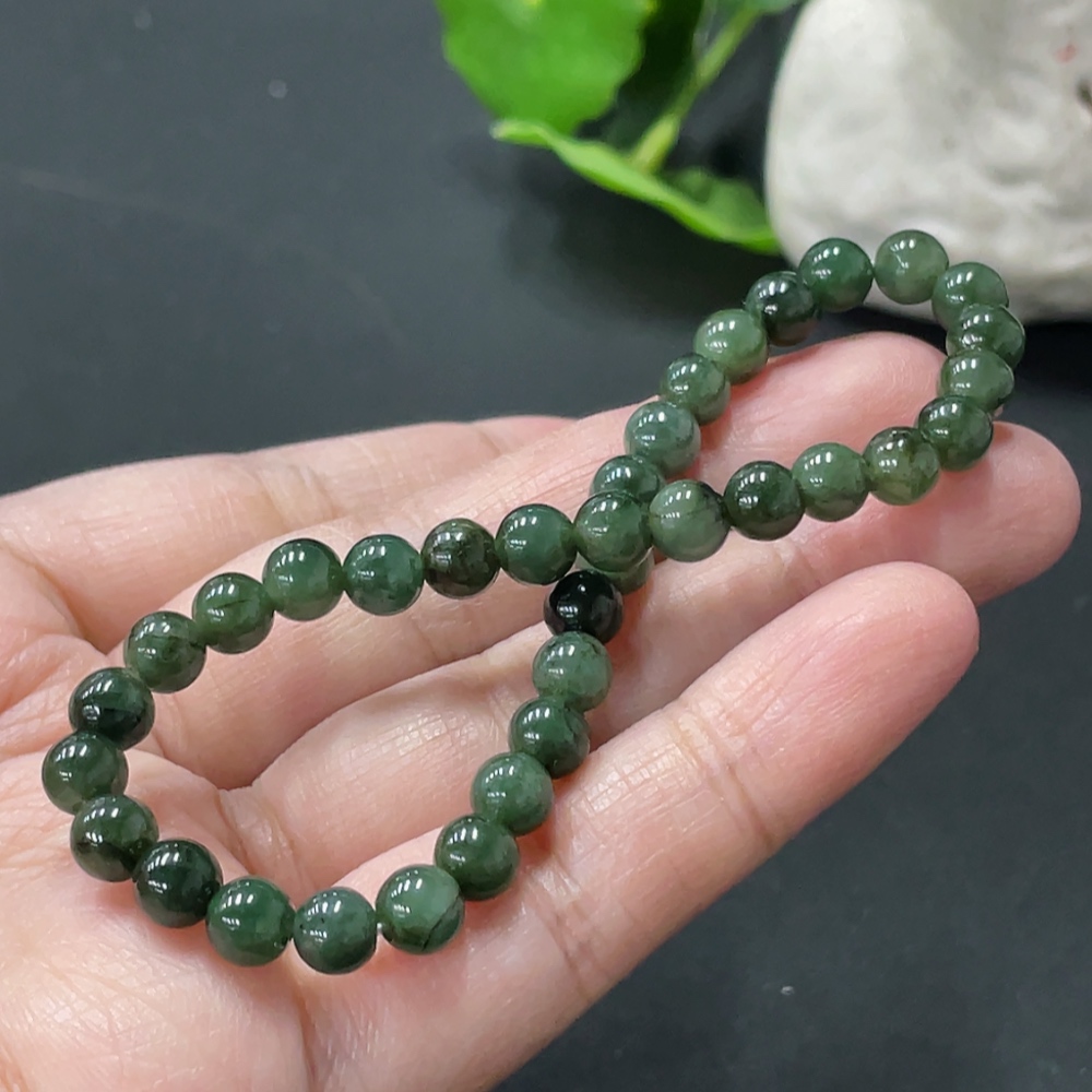 F35081045 Jadeite Bracelet Approx. 5.8mm Total Weight Approx. 11.6g