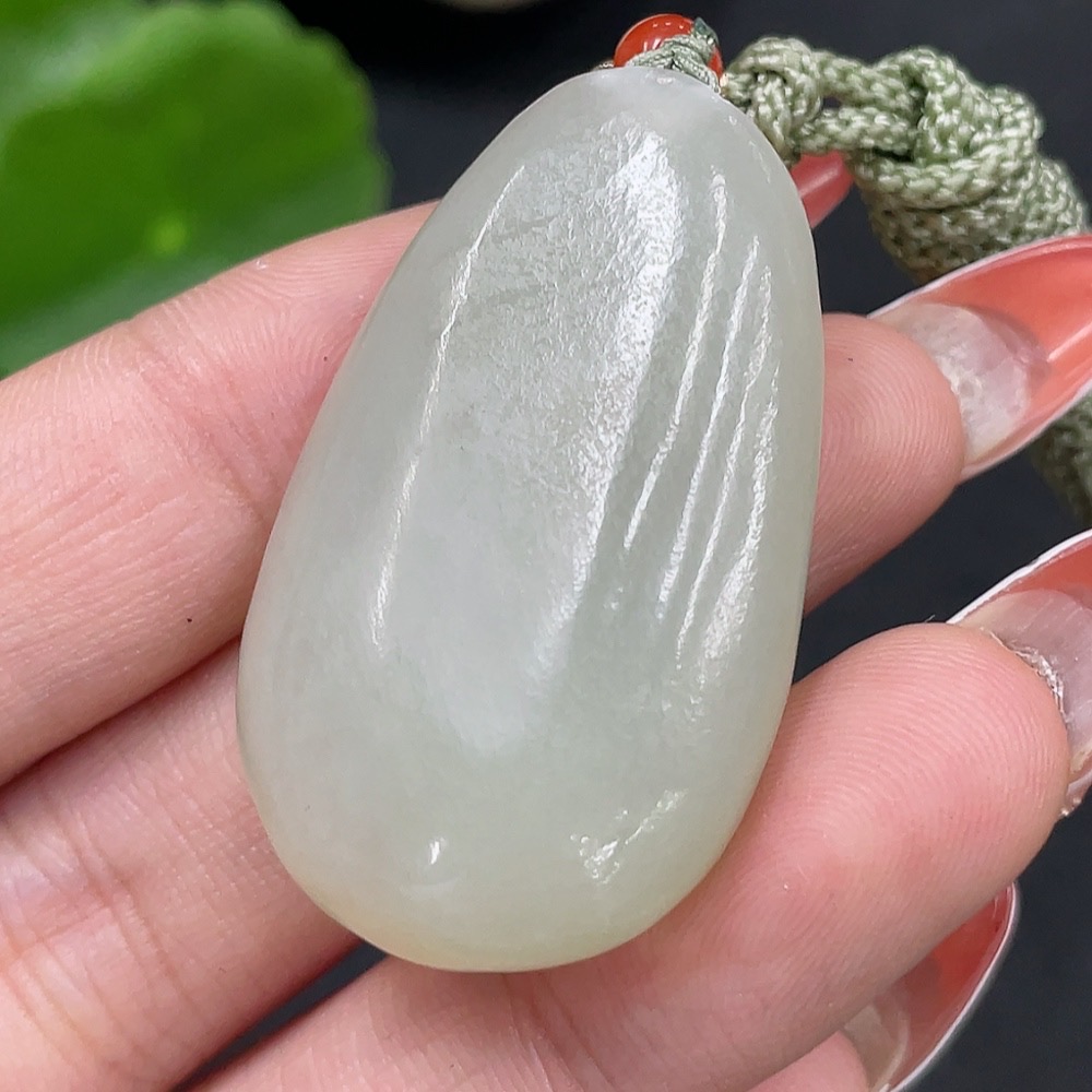 H35084599 Hetian Jade Pendant   Buddha   Total Weight (including rope): 18.8g