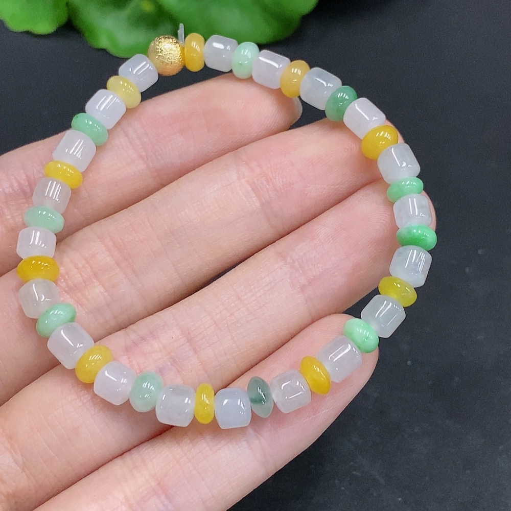 F30458695 JadeiteBeaded Bracelet Approx 5.5mm Total Weight 9.7g Non-gold-inlaid Undetermined Color Origin