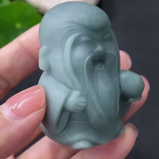F35088518 Jadeite Rough Carving - God of Longevity, Total Weight Approx. 79.38g