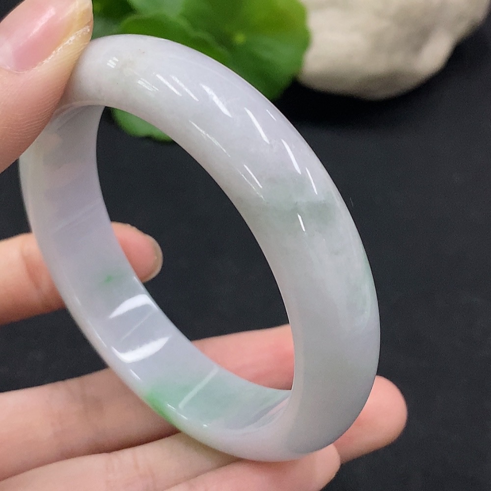F34028969 Jadeite Round Bangle Size 53.6 Total Weight Approx. 54.59g