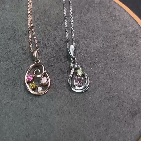 C34990013 Tourmaline Necklace with Non-Natural Accent Stones, Non-Gold, Total Weight Approx. 4.82g, Sell as a Lot