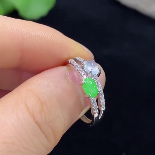 F30501900 JadeiteInlay Non-Gold Adjustable Total Weight Approx.1.84g