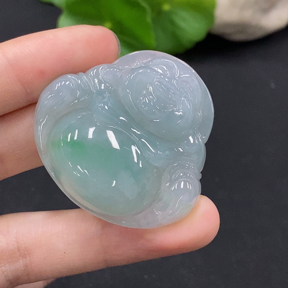 F35115079 Jadeite Buddha Pendant Total Weight Approx. 24.4g