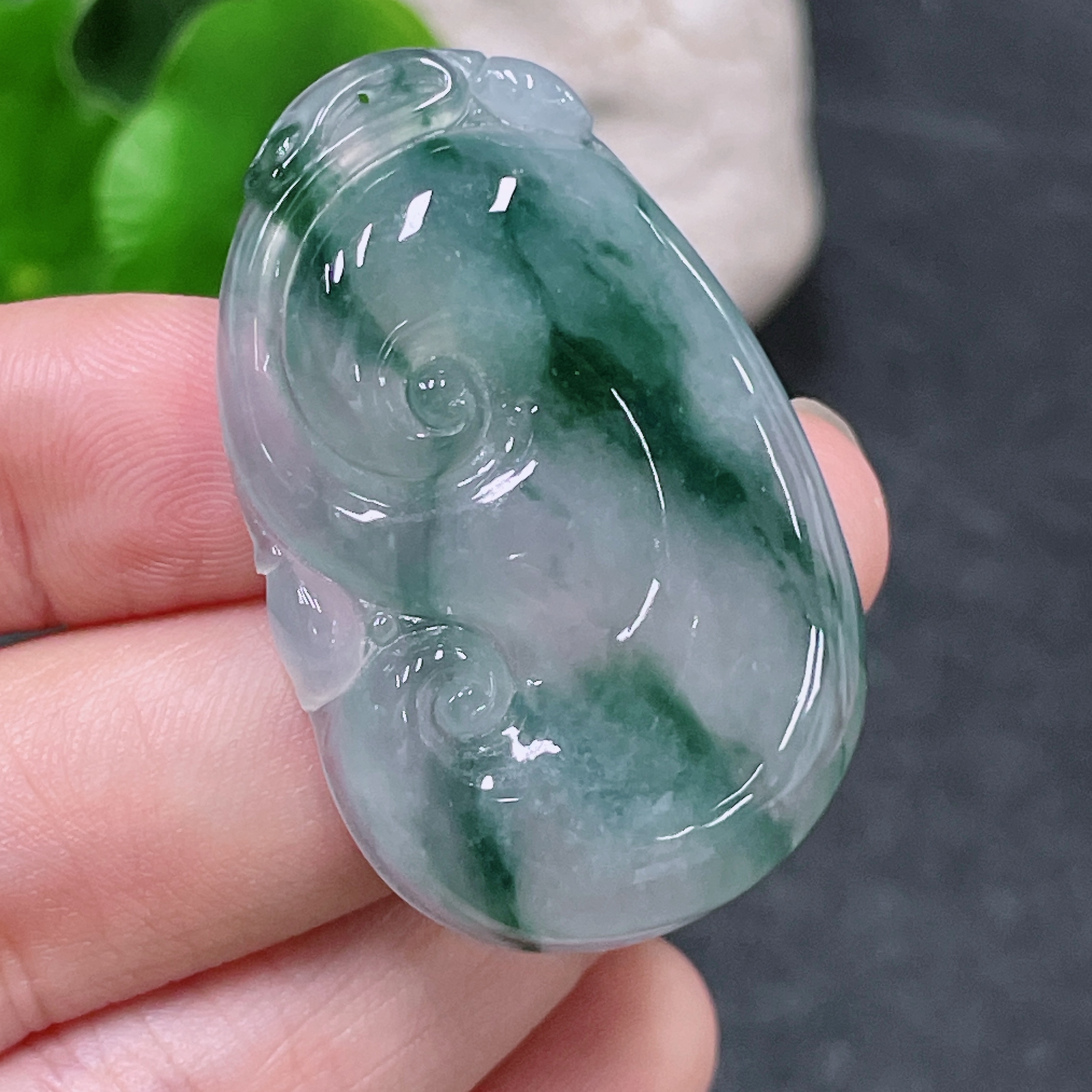 F32810707 JadeitePendant Ruyi Total Weight Approx. 11.95g