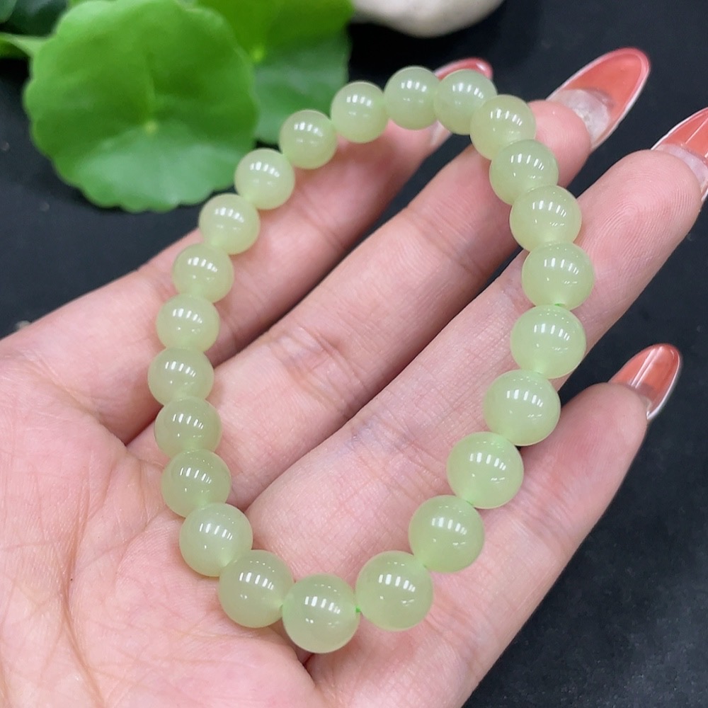 H35084498 Hetian Jade Bracelet, approx. 8mm, total weight approx. 18.4g