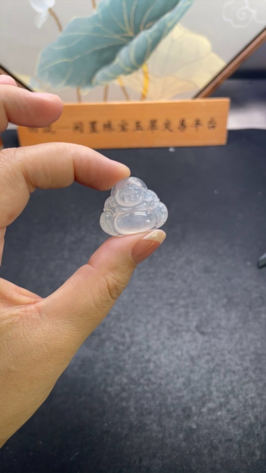 F33837252 Jadeite Buddha Pendant Inlaid Piece