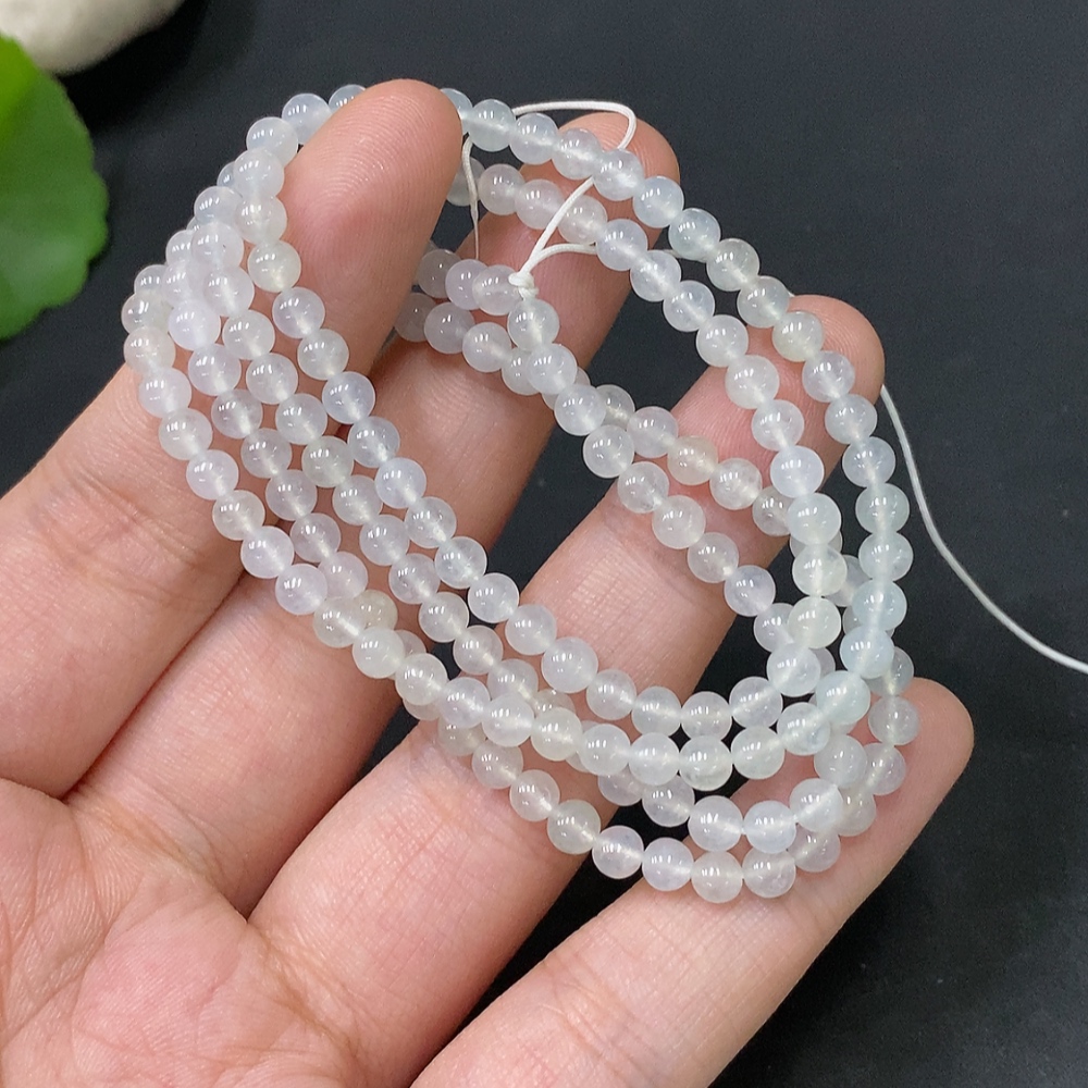 F28291908 Jadeite Bead Necklace, Total Weight Approx. 16.8g, Bead Size 3.8mm