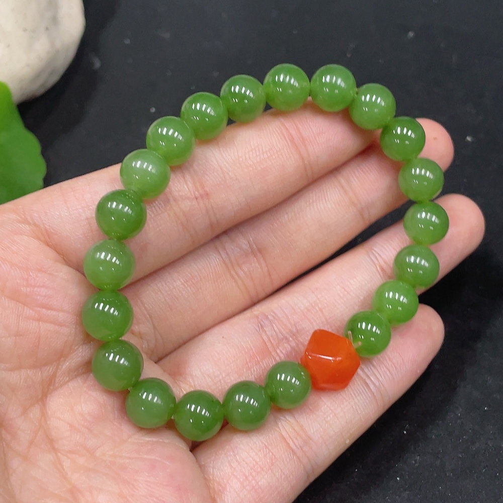 H30537513 Hetian Jade Bracelet Approx.8mm Total Weight Approx.19g Accessories Not Hetian Jade