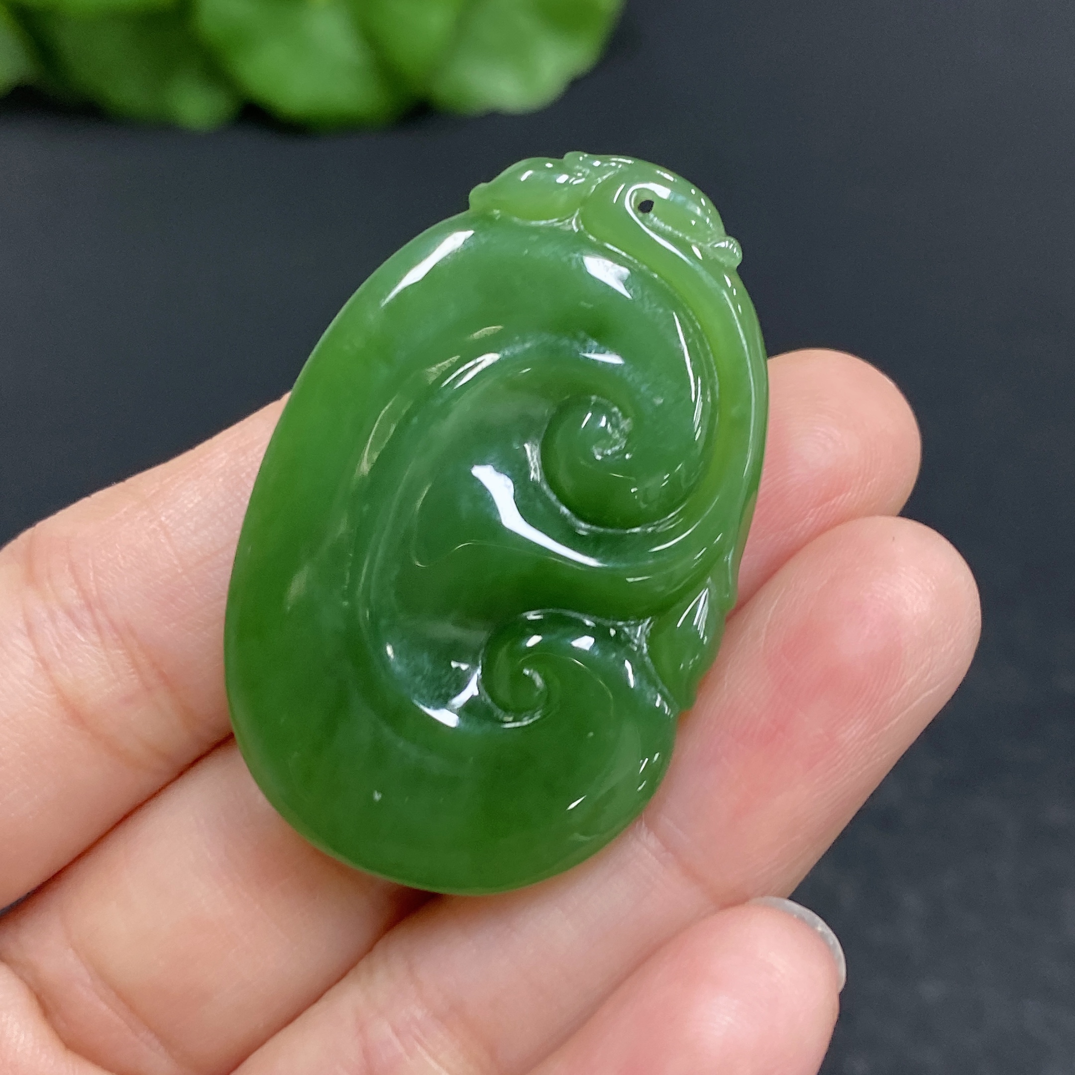 H33903945 Hetian Jade Pendant Ruyi Total Weight Approx.12.3g