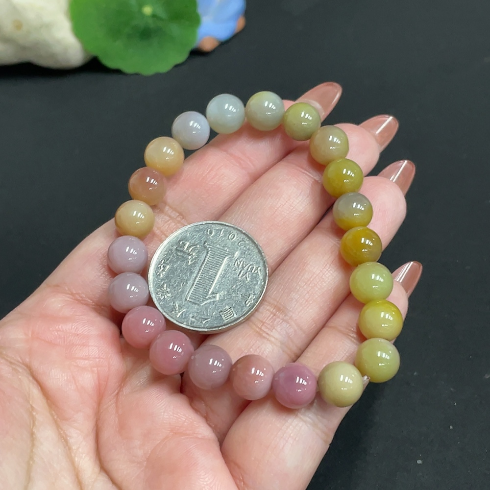 H35101087 Yanyuan Agate Bracelet, approx. 8.2mm, total weight about 19.4g