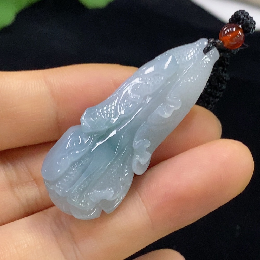F33860871 Jadeite Cabbage Pendant Total Weight Approx. 14.35g (Including Rope Weight) With Non-Grade A Beads