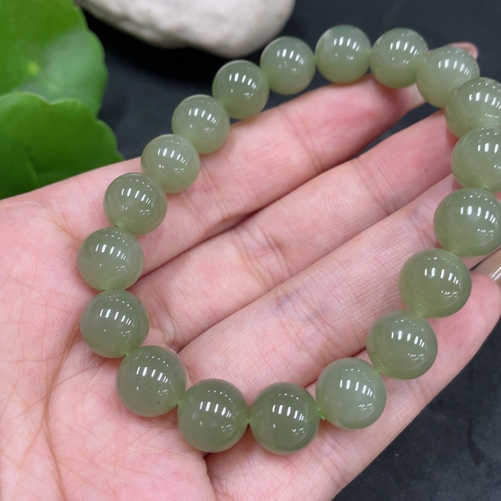 H32776930 Hetian Jade Bracelet, Approx. 9.9mm, Total Weight Approx. 29.6g