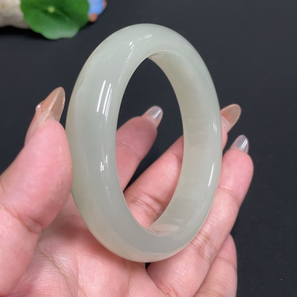 H32767191 Hetian Jade Round Bracelet Size 58.3 Total Weight Approx.74.4g