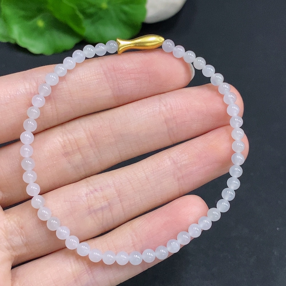 F31645931 Jadeite bracelet suspected to be gold-plated, total weight approx. 3.8g, size approx. 3.4mm
