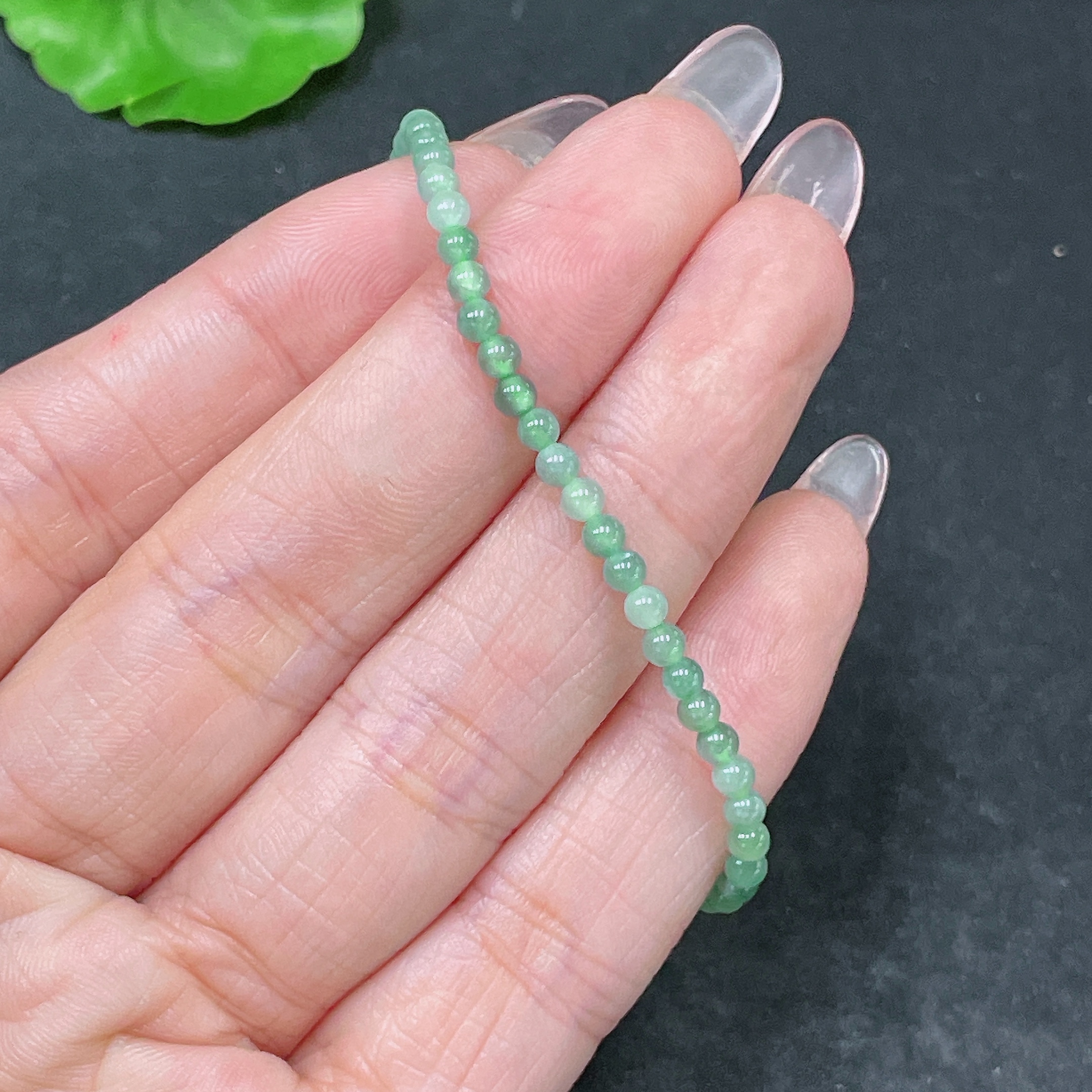 F34064045 Jadeite Bracelet Approx. 2.8mm Beads Total Weight Approx. 2.66g Non-Gold