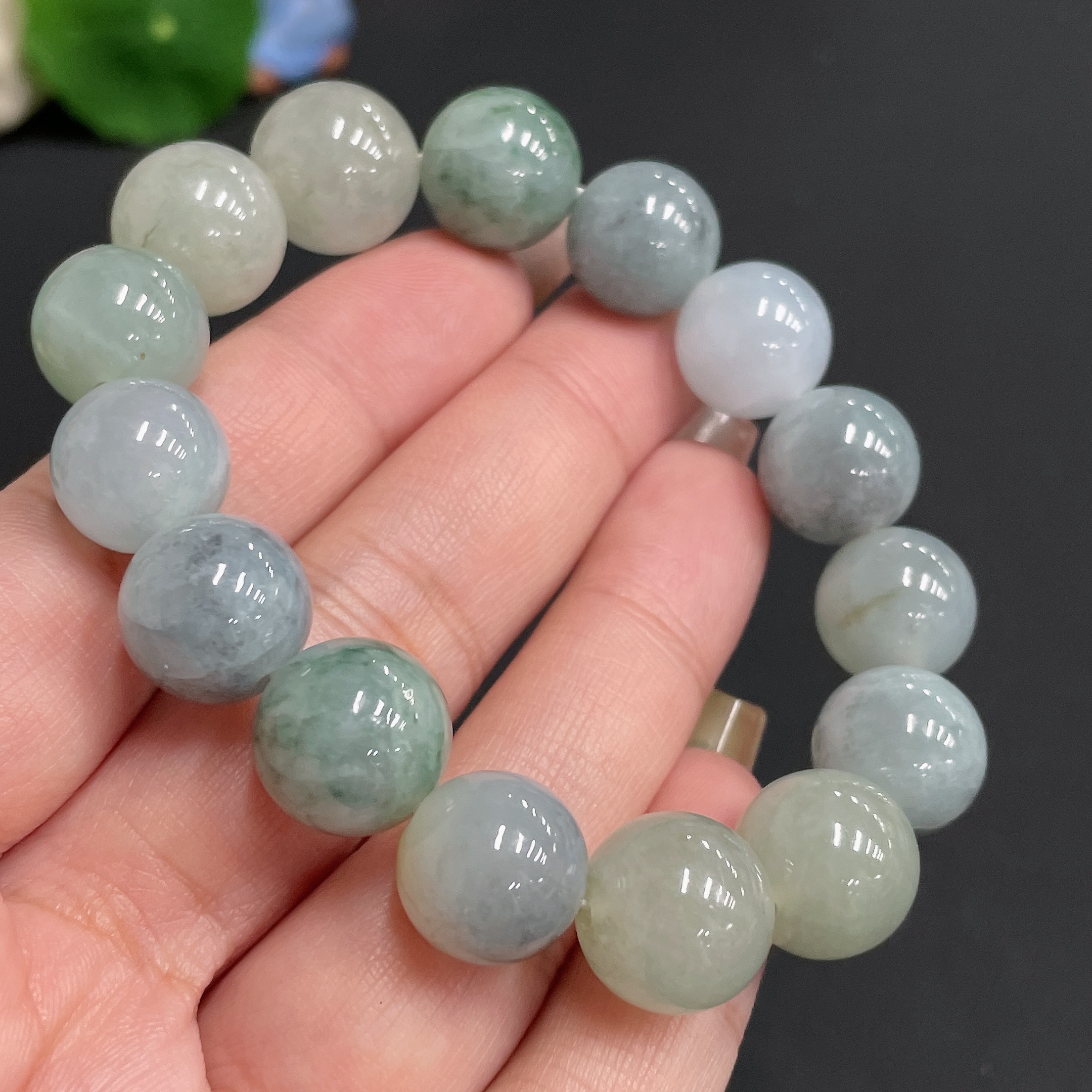 F20247601 Jadeite Bracelet Approx.12mm Total Weight 54.200g
